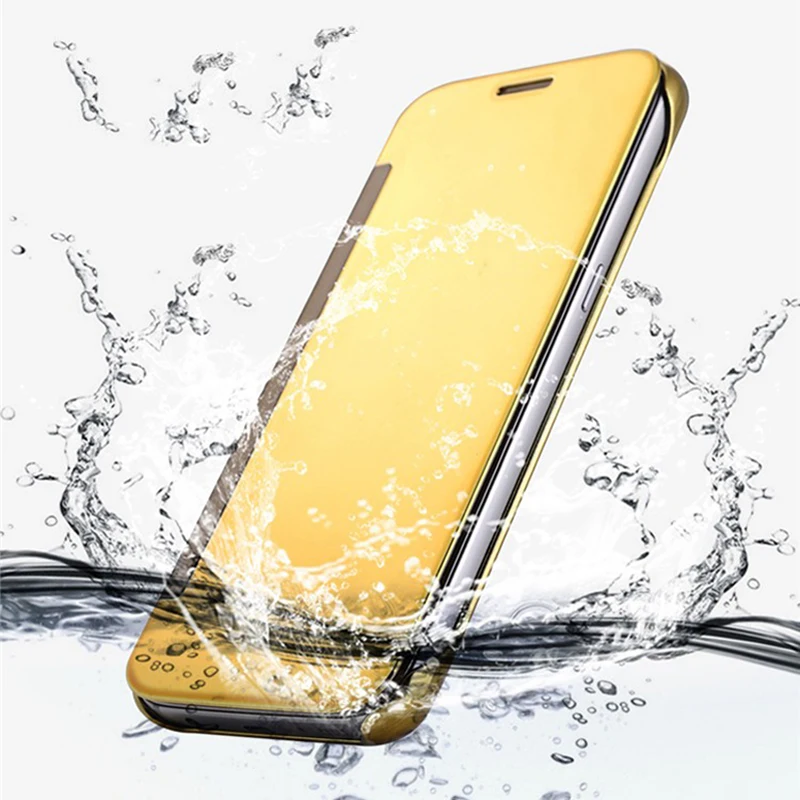 Зеркальные Чехлы 200 шт./лот прозрачный флип чехол с окошком для Samsung Galaxy S7 Edge УФ