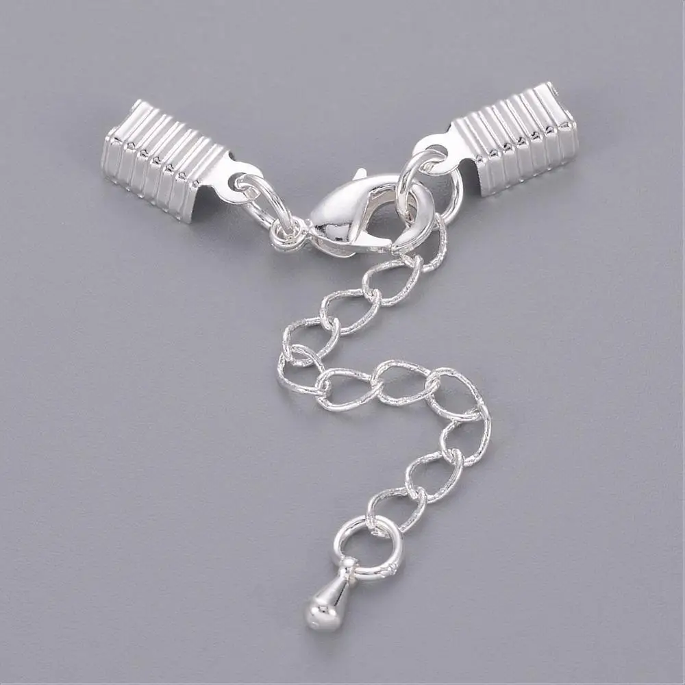 100 шт. латунная застежка и зажим концы набор коготь Омаров с шнуром обжимной