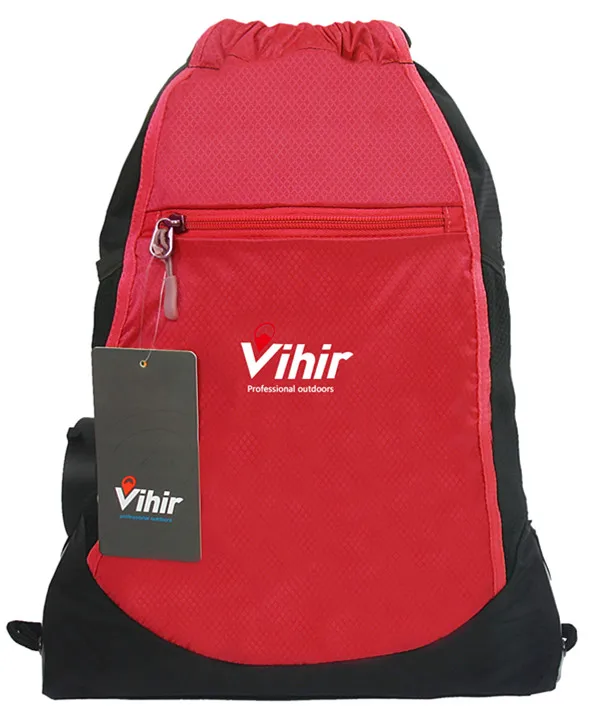 red Vihir, водонепроницаемая, полиэфирная, мужская, женская, большая, большая сумка для спортзала, спортивная сумка для фитнеса, йоги, бега, плавания, танцев, сумка на плечо на шнурке - Цвет: red