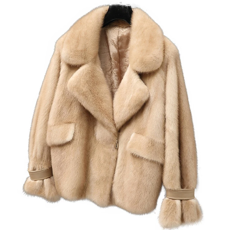 Genuine mink fur coat women winter real coats high end luxury marten jacket good quality short design NPI 71221B | Женская одежда
