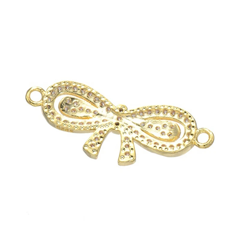 Supplier for jewelry Findings &amp Components Micro Pave CZ bow-knot connectors making fit women bracelet necklaces | Украшения и