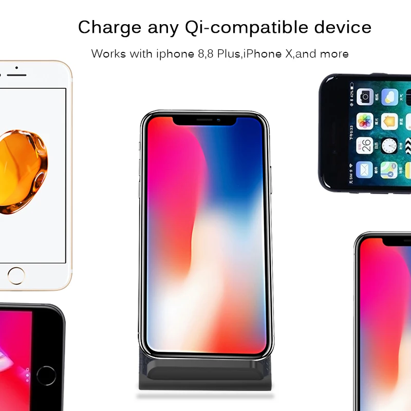 CinkeyPro QI Беспроводной Зарядное устройство для iPhone X 8 10 samsung S8 2 катушки Quick Charge 0