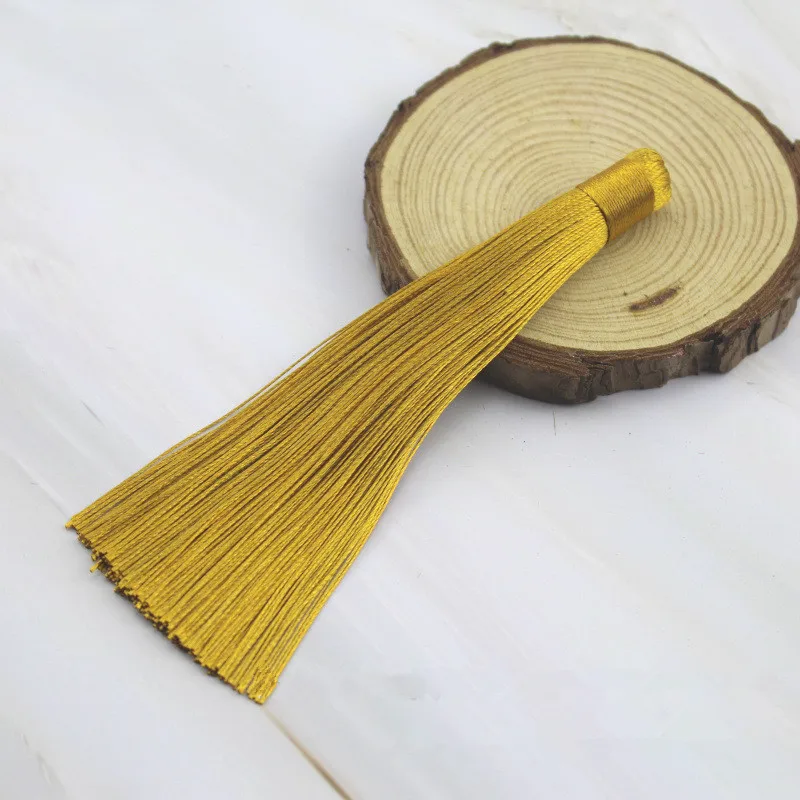 Ginger yellow 10 шт./лот 12 см кисточка бахрома отделка кулон хлопок шелк кисточки для DIY серьги ювелирных изделий шторы украшения одежды - Цвет: Ginger yellow