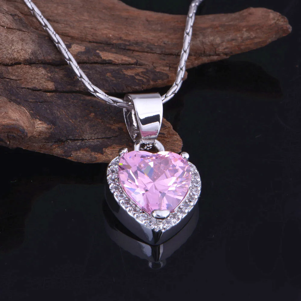 Американские фондовые 15% скидка ожерелья Подвески Розовое сердце кубический