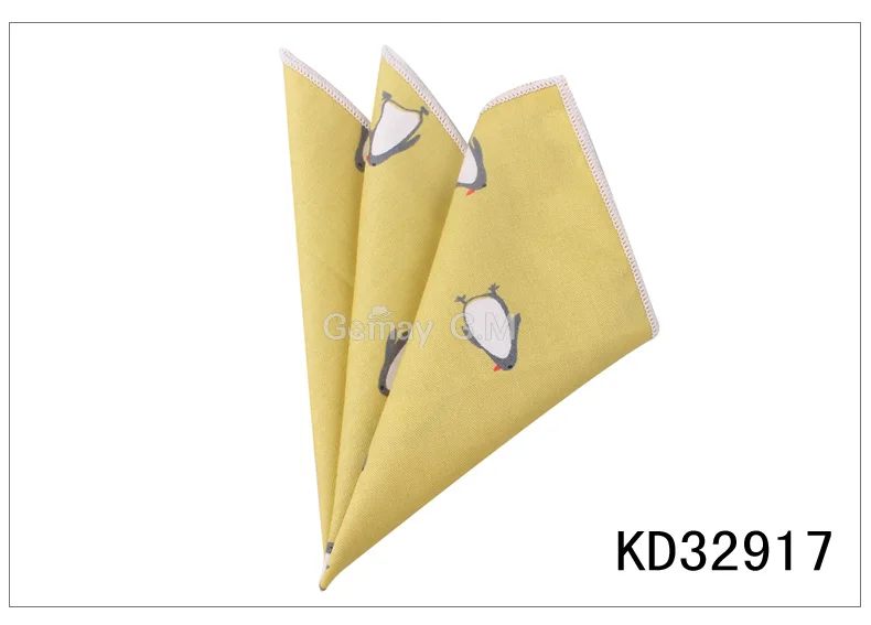 KD32917 Костюмы Животных Карманные квадратные для мужчин женщин мультфильм полотенце для сундуков носовые платки для джентльменов классический мужской платок карманные полотенца - Цвет: KD32917