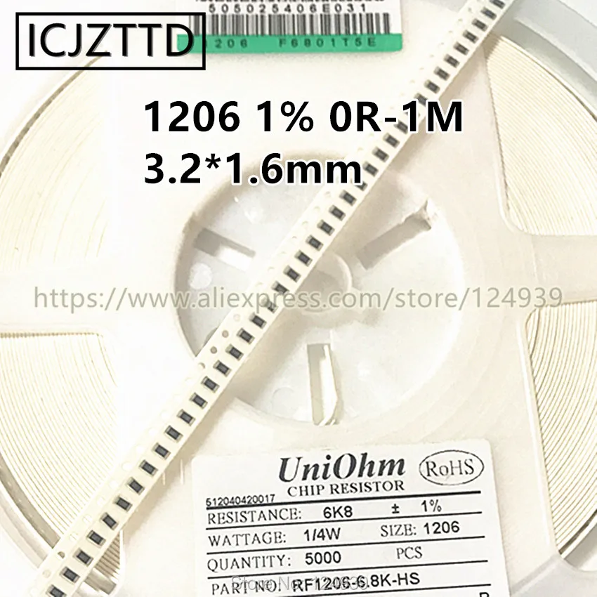 100 шт. 1/4W RF1206 1% SMD рез 430R 470R 510R 560R 620R 680R 750R 820R 910R 1K 1K0 1 K 1K1 2 1K2 3 1K3 5 1K5 6 1K6|Индукторы| |