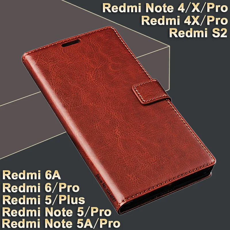 Чехол для Xiaomi Redmi 6 Pro 6A/S2 кожаный чехол Crazy Horse note 5/5A Pro/Redmi5 Plus Новый 4 Pro/4x|case for xiaomi|case