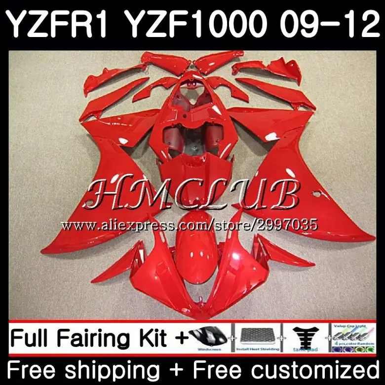 

Bodys For YAMAHA YZF-1000 YZF R1 2009 2010 2011 2012 9HC.3 YZF-R1 Glossy red YZF 1000 R 1 YZF1000 YZFR1 09 10 11 12 Fairings