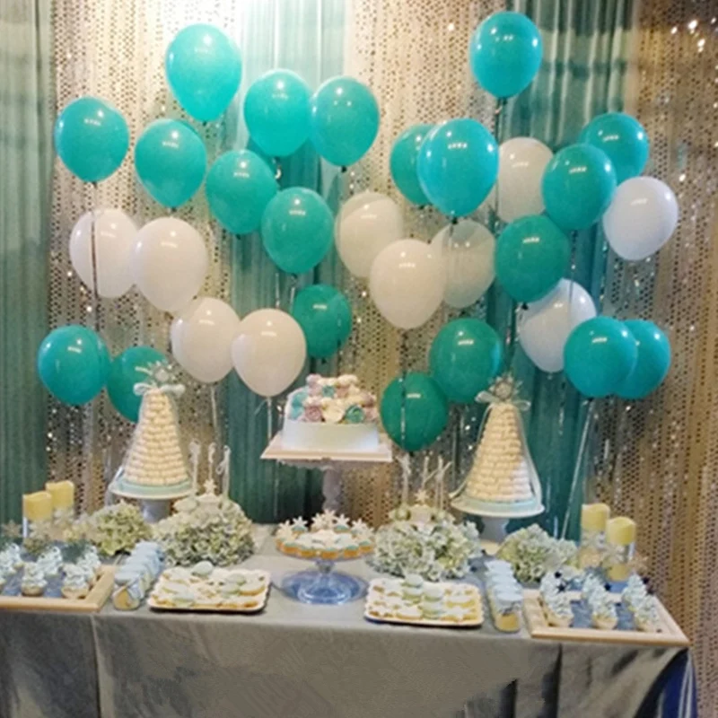 Шары воздушные мятно зеленые или белые латексные 30 шт.|Воздушные шары и