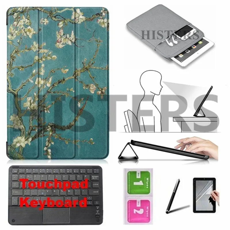 CBBK-N7-XH Аксессуары для Samsung Galaxy Tab A 8,0 s-ручка SM-P200 SM-P205 чехол+ Bluetooth клавиатура+ чехол+ пленка+ стилус+ салфетки - Цвет: CBBK-N7-XH