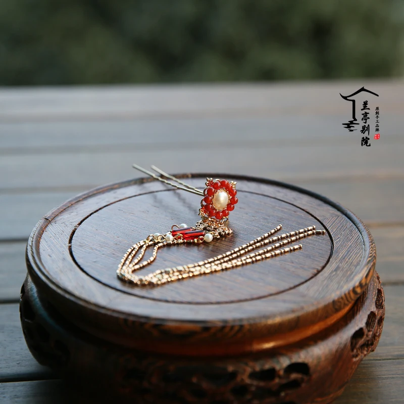Liu Huo,, синяя перегородчатая пара, заколки для волос, Hanfu Cos, аксессуары для волос, Hong Fu, длинные кисточки, палочки для волос, подходят ко всему, маленькая палочка