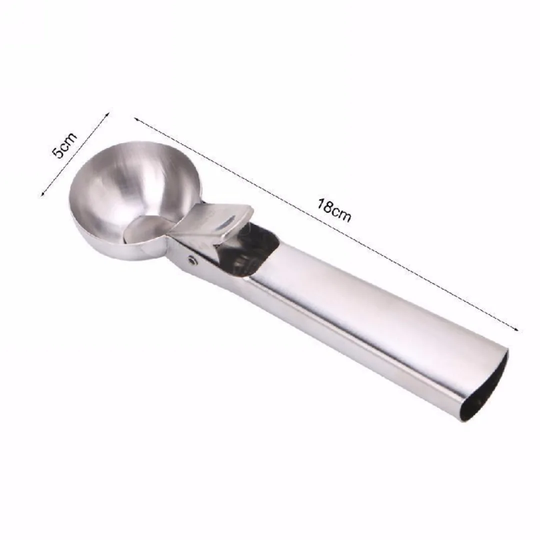 1PC Ice Cream Scoop with Trigger Fruit Spoon Dipper Kitchen Tool Stainless Steel New | Дом и сад