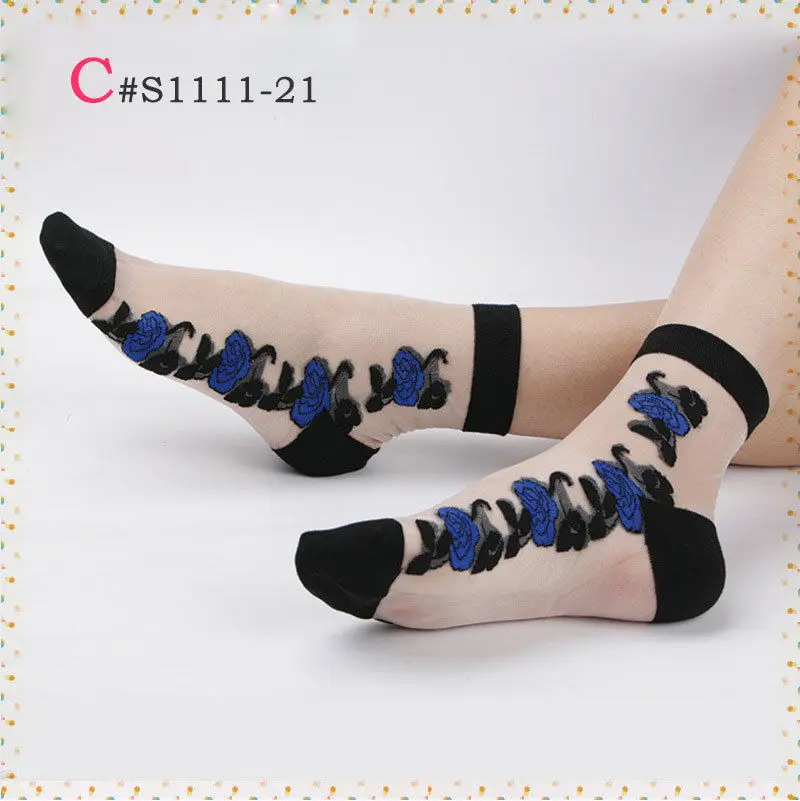 Новинка 2020 женские кружевные носки короткие тонкие прозрачные розы из