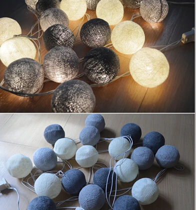 20 шт./компл. серые тона ватным тампоном патио вечерние светодиодная гирлянда