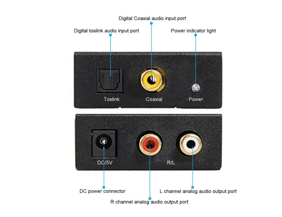 Цифро аналоговый преобразователь цифровой DAC SPDIF Toslink в стерео аудио L/R адаптер с