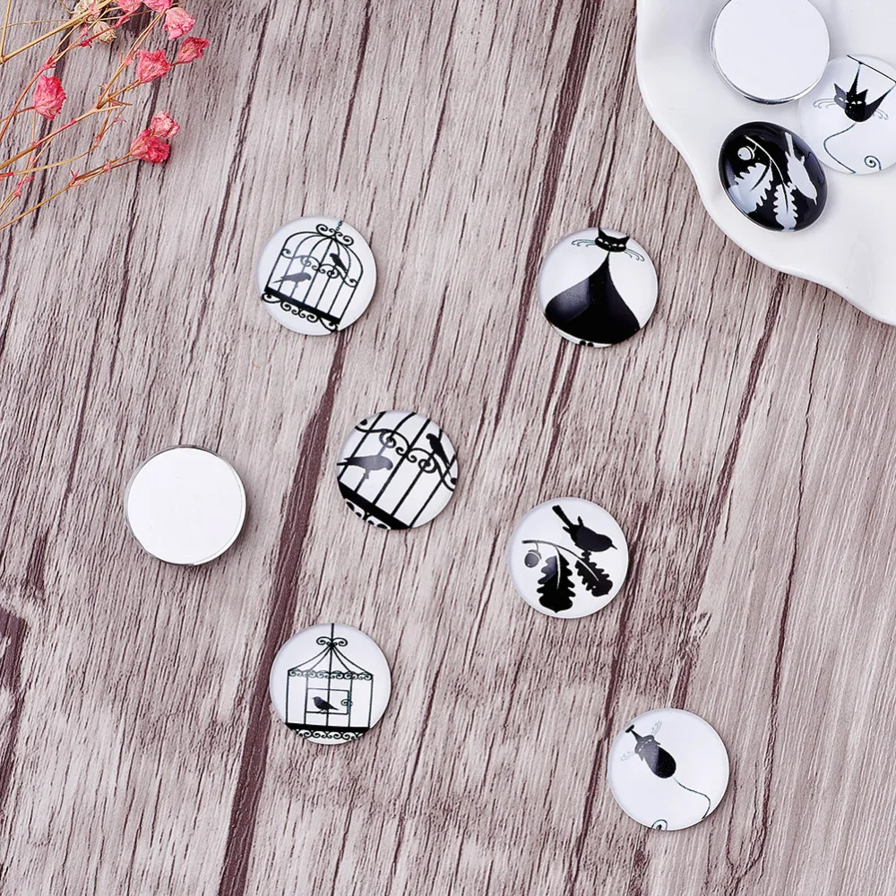 Pandahall Ретро фотостеклянные Кабошоны полукруглые/купол 20x6 мм|glass cabochon|cabochon whitewhite