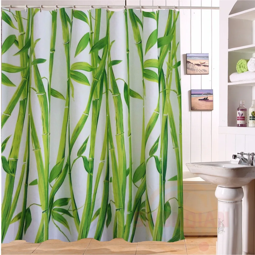 Пользовательские Home Decor Зеленый бамбук #3 душ занавес Европейский Стиль ванная