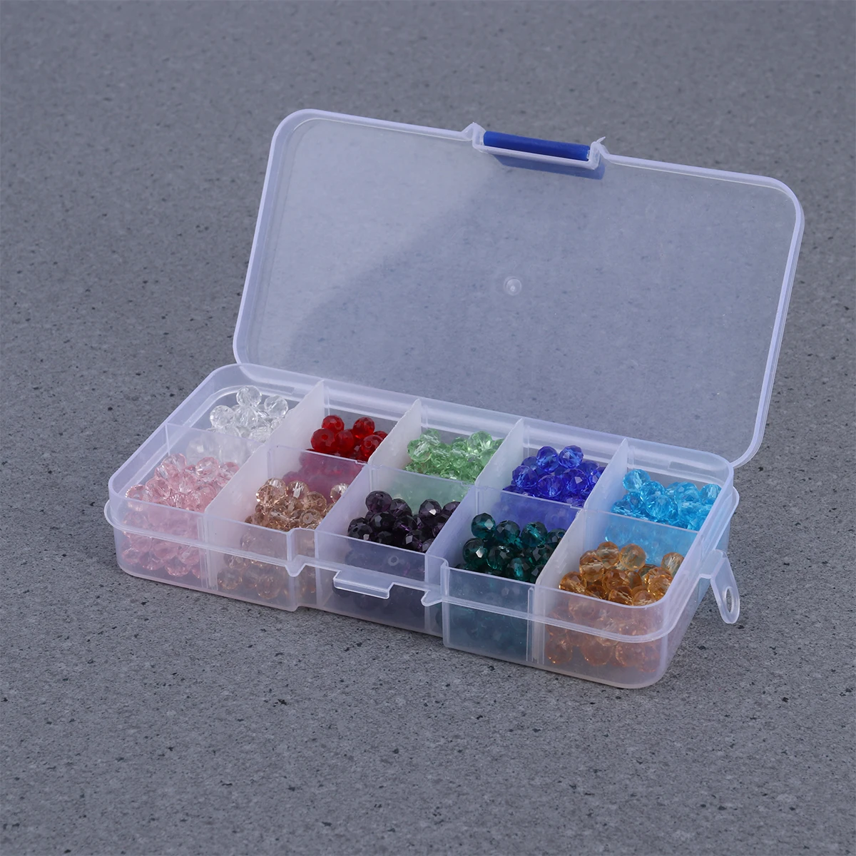 300Pcs Of 10 Colors Faceted Crystal Glass Beads Loose Finding Spacer With Container Box For DIY Jewelry | Дом и сад