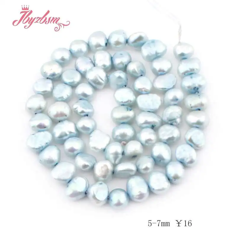 Light Green 5-7 мм Freeform пресноводный жемчуг Натуральный камень Бусины для DIY Цепочки и ожерелья bracelat ювелирных изделий Свободные Strand 1" - Цвет: Light Green