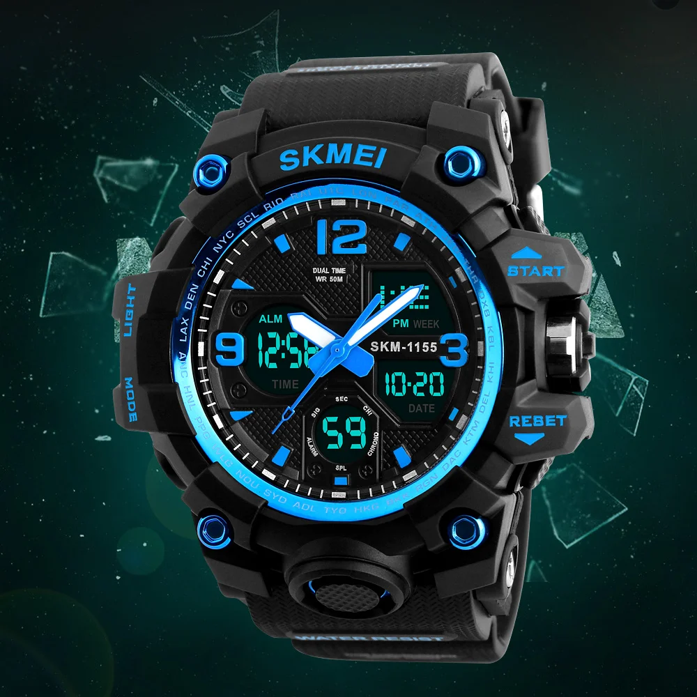 SKMEI Men Digital Sport Wristwatches Fashion Waterproof Shockproof Male Hand Clock Watches Men's Electronic Military Wrist Watch images - 6