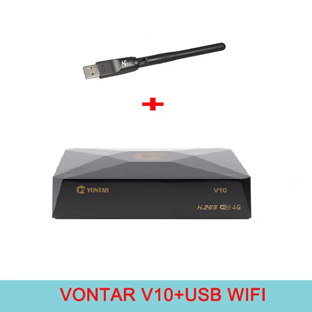 VONTAR V10 tv BOX H.265 DVB-S2 8PSK цифровой спутниковый ресивер Поддержка cline Stalker Xtream Испания Португалия TP список телеприставка - Цвет: V10 with USB WIFI