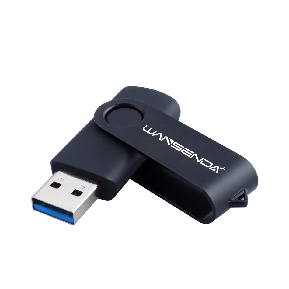 Черный WANSENDA D300 USB флеш-накопитель 3,0, 128 ГБ, 64 ГБ, 32 ГБ, 16 ГБ, 8 ГБ, 4 Гб, вращающийся дизайн, карта памяти, флешка, посылка - Цвет: Черный