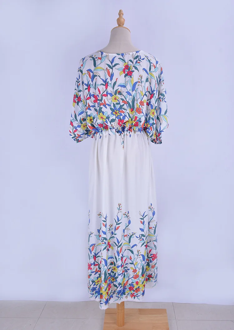 

2019 New Sexy Beach Cover Up Swimsuit White V Neck Beach Dress Women Bikini Swimwear Bathing Suit Summer Beach Wear Tunic