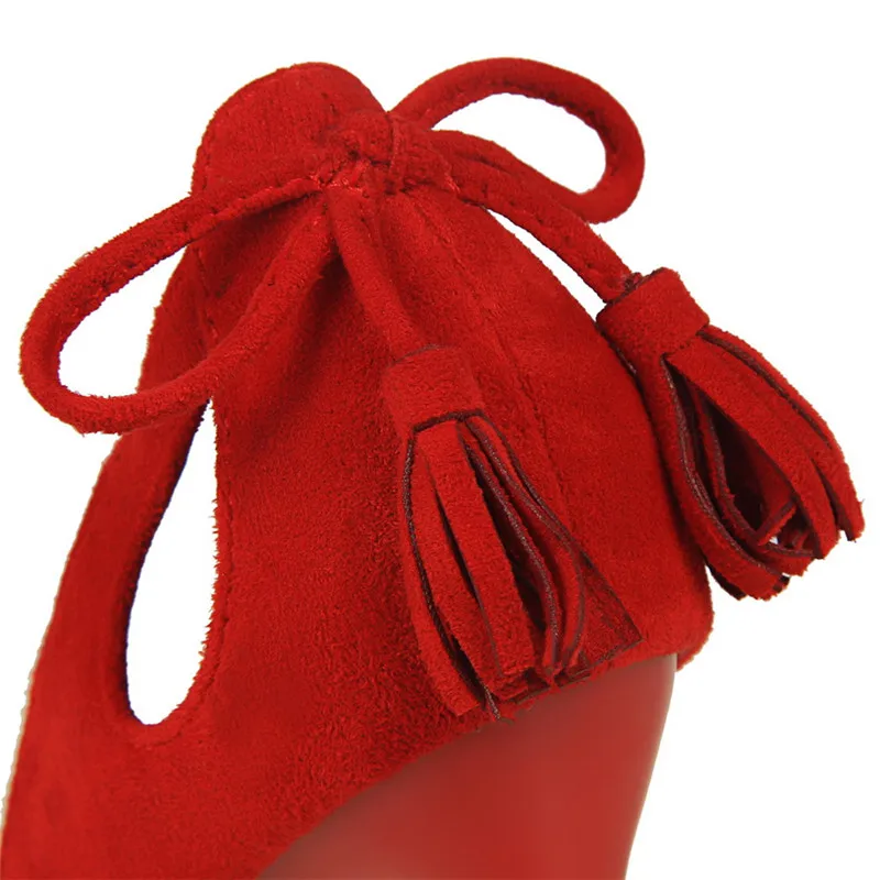 2016 Новый Женская Обувь Высокие Каблуки 10 см Нубука кисточкой Женщины Насосы