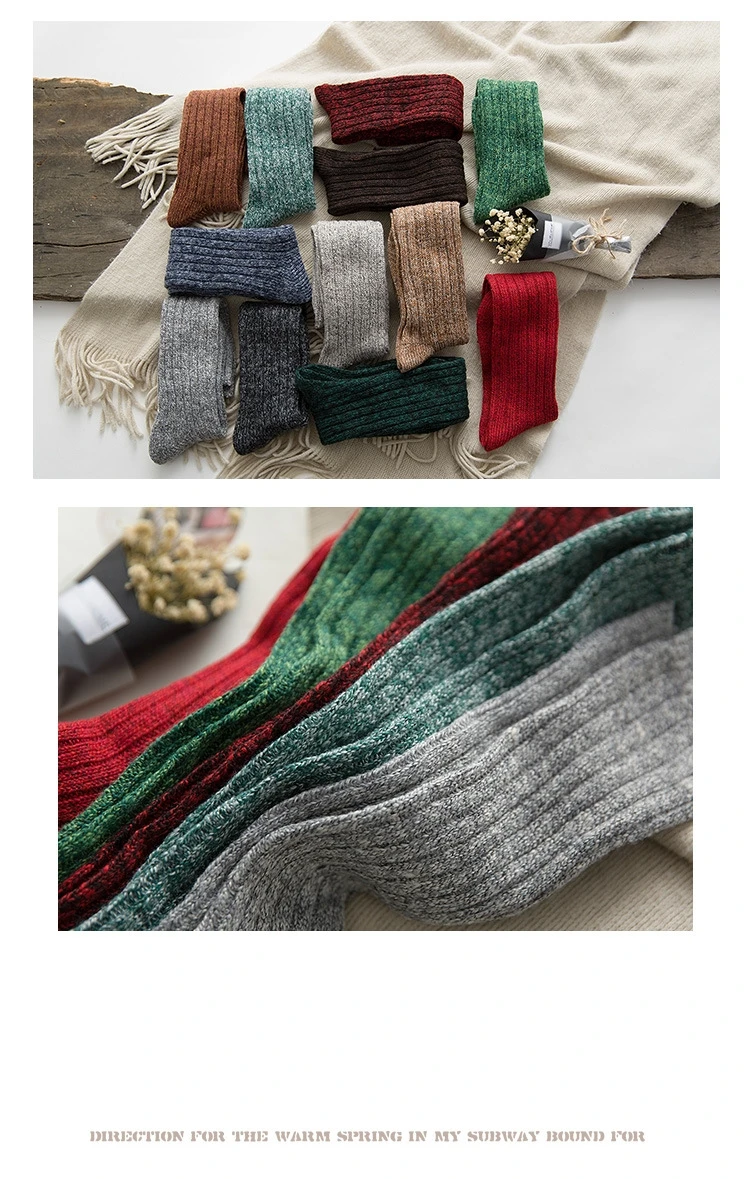 Однотонные Хлопковые женские классические вязаные носки до колена | Женская