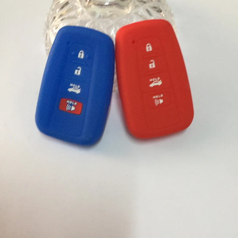 Silicone Rubber car key cover case skin for Toyota Camry 2017 2018 CHR Prius Corolla RAV4 Remote protect 4 buttons | Автомобили и