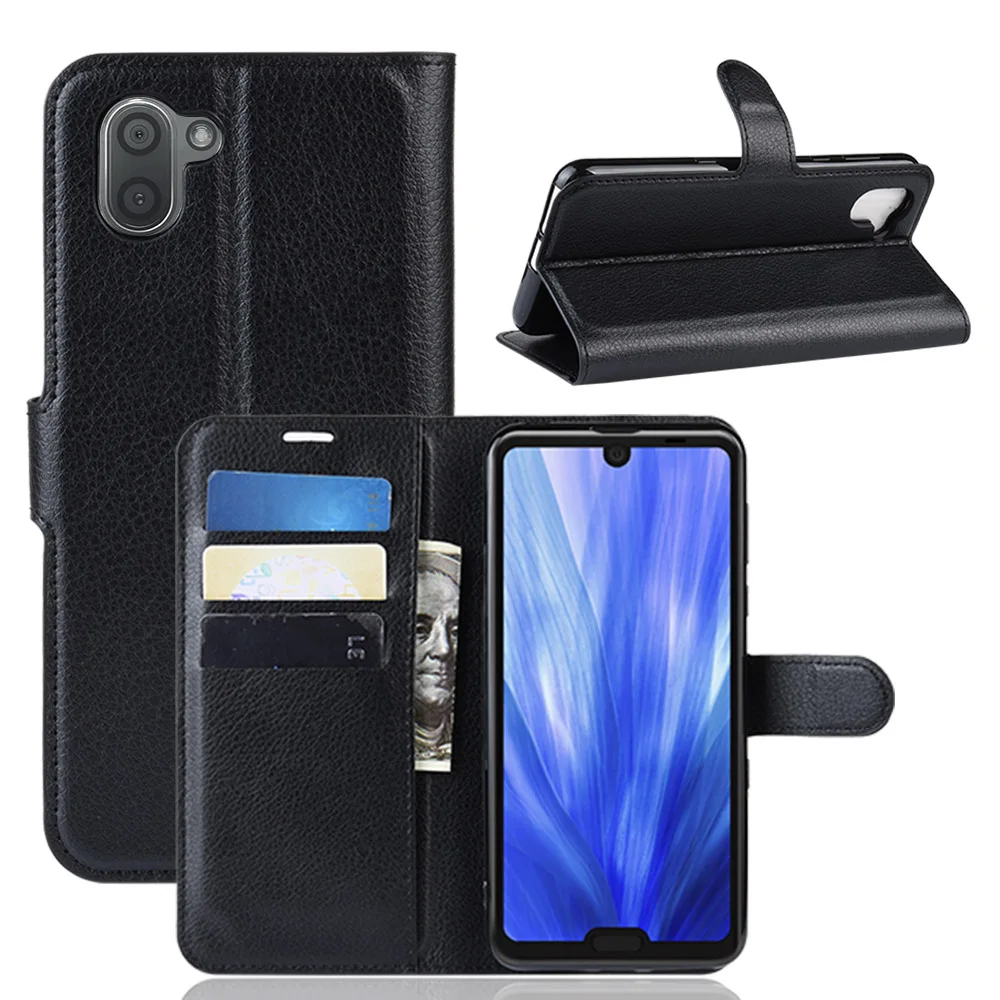 Для Sharp Aquos R3 чехол Lichi Роскошный кожаный флип-чехол для телефона кошелек