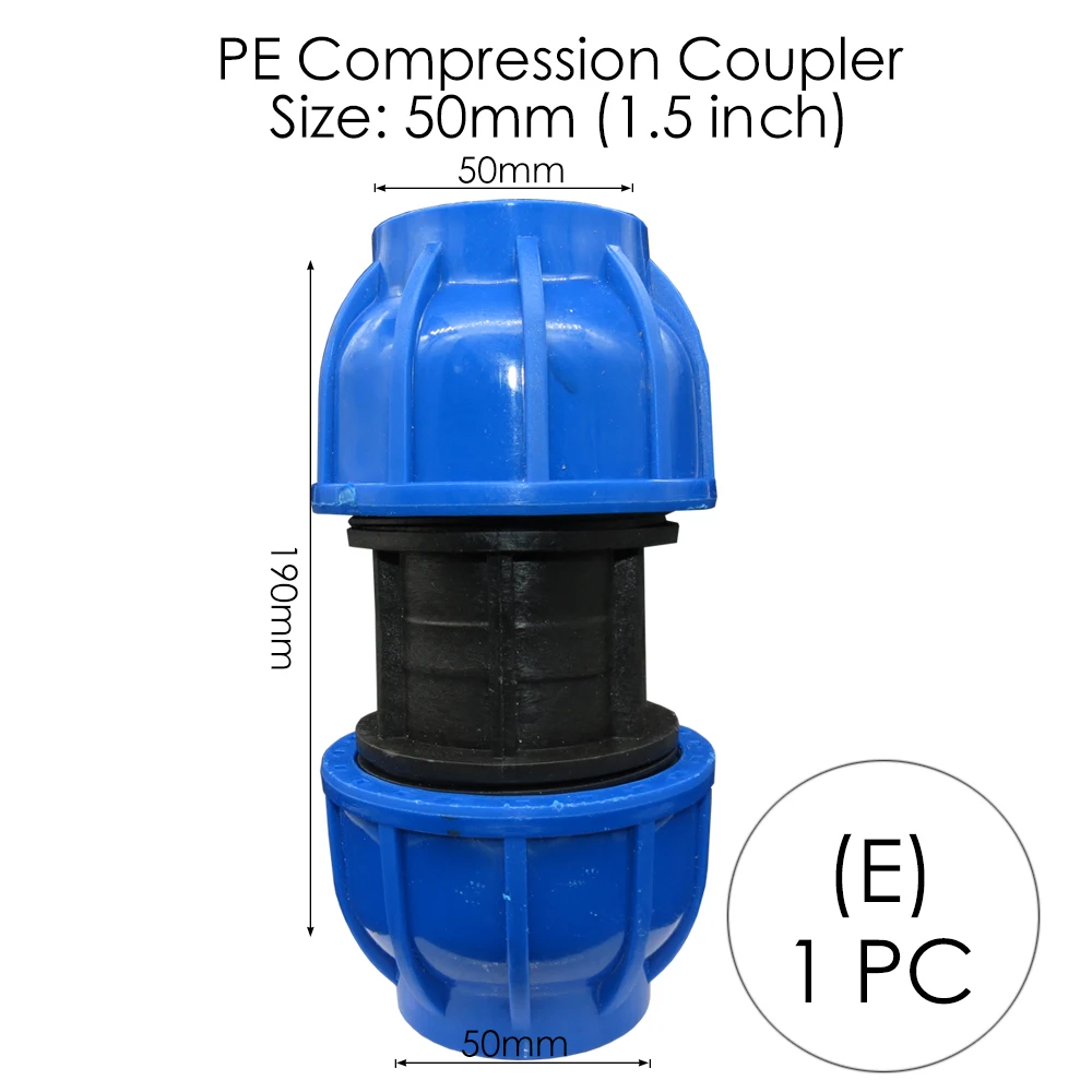 MUCIAKIE 20 25 32 40 50 60 мм HDPE компрессионная муфта садовый соединитель для воды полипропиленовые трубы для орошения быстроразъемные фитинги - Цвет: Ex1xAB799C