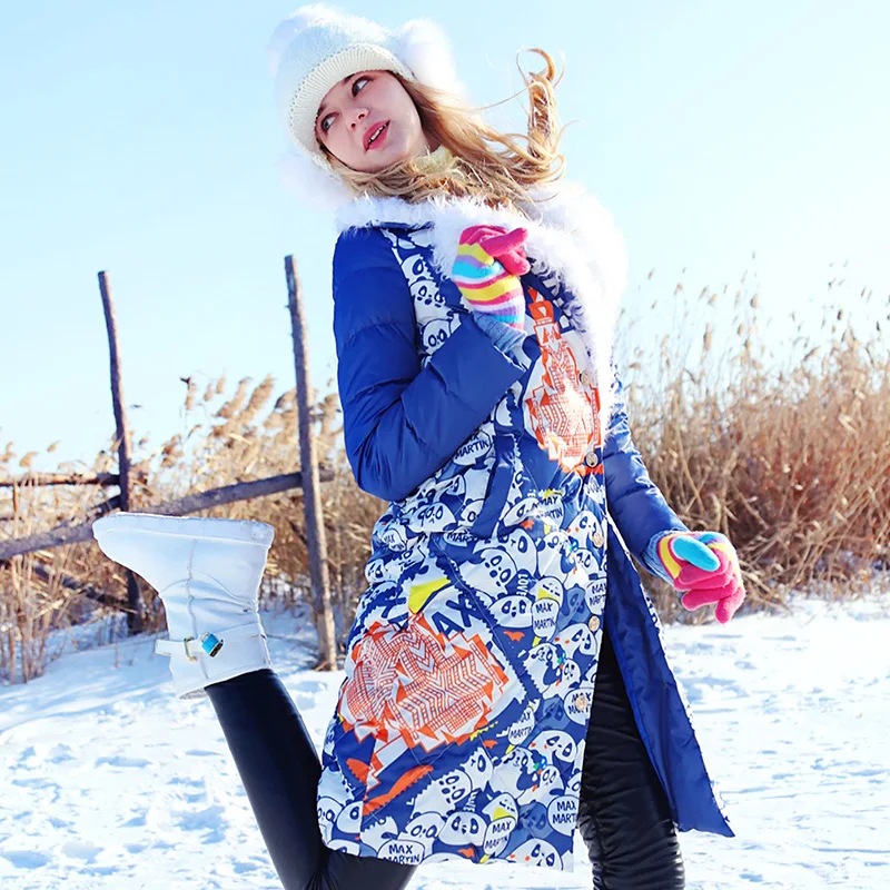 Для женщин Зима утолщаются теплый ветрозащитный пуховик модная повседневная