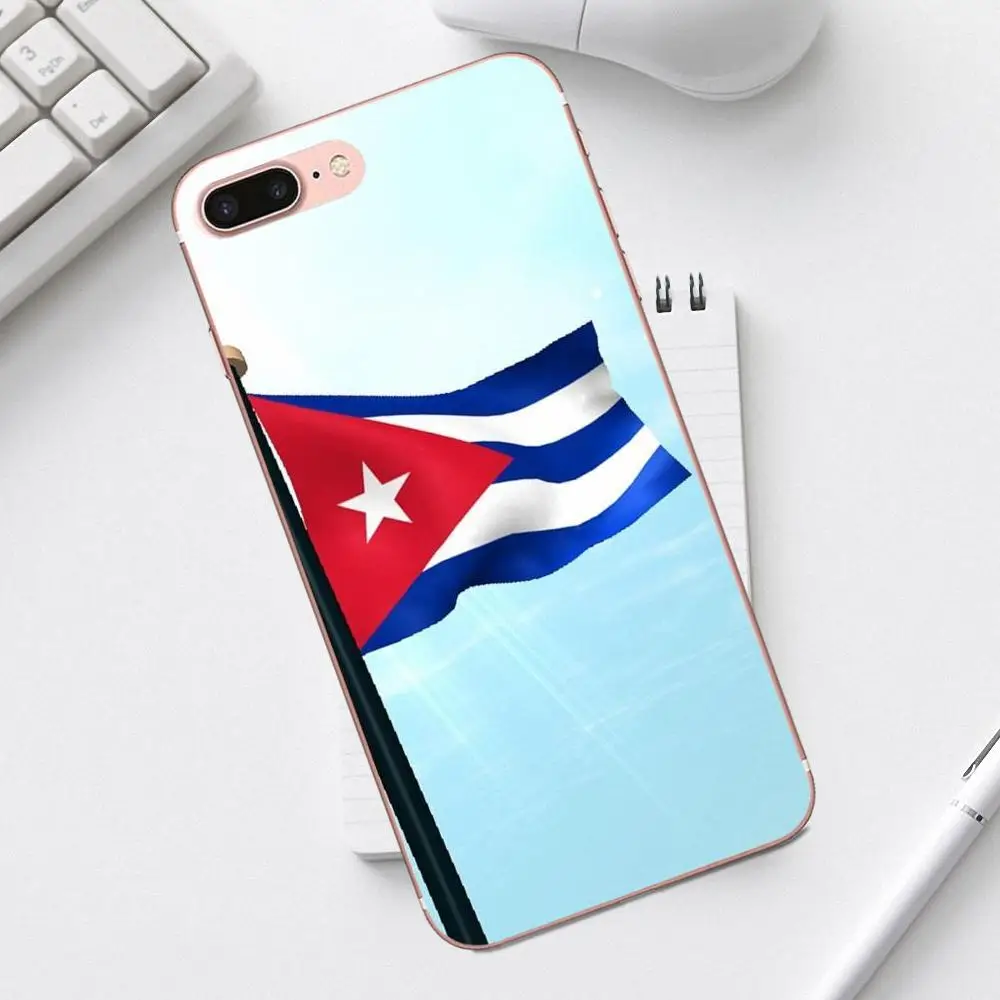 Qdowpz мягкий модный чехол Крышка Куба флаг для iPhone 4 4S 5 5C SE 6 6S 7 8 Plus X XS Max XR Galaxy A3 A5 J1 J3 J5 J7 - Цвет: as picture