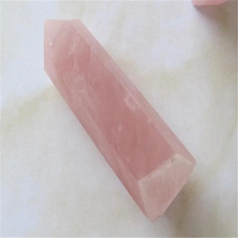 

3 pcs drop shipping love gemstone natural rose quartz crystal tower wand reiki healing pink gemstone crystal point meditation