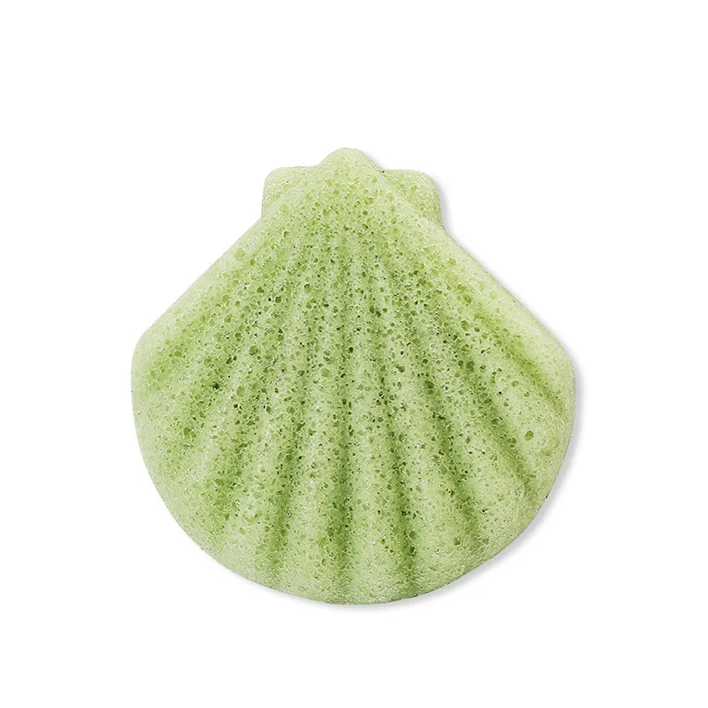 04 Scallop мультфильм форма отшелушиватель очистка Konjac Губка натуральный аморфофаллюс коньяк слоеное лицо мойка Чистка спонж для макияжа Konjac Губка унисекс - Цвет: 04