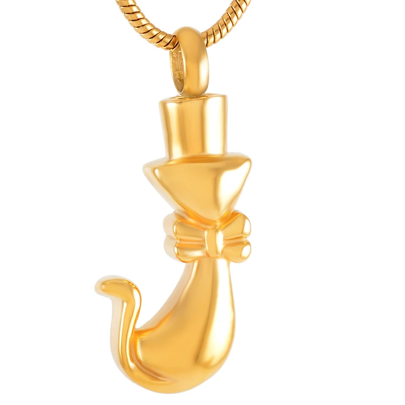 IJD9696 бантик держатель для кошки пепла Мемориал пепел кепсаке урны кулон ожерелье