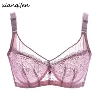 Xianqifen бюстгальтеры для женщин плюс большой размер супер пуш-ап bralette кружевное нижнее белье сексуальное нижнее белье на косточках E