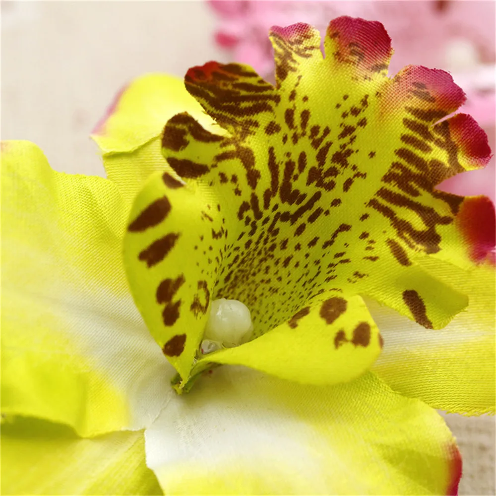 5pcs Silk Butterfly Orchid Artificial Flower Wedding decoration Head For Car Home Decoration Cymbidium Flowers Plants | Дом и сад
