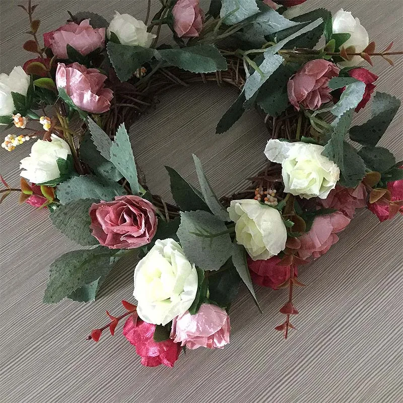Гирлянда DIY искусственный цветок розы венок двери висячие стены окна украшения