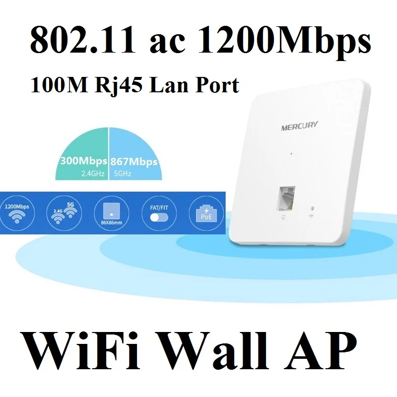 100 м RJ45 порт * 1 беспроводная 2 4 ГГц + 5 1200 Мбит/с в стене AP для WiFi проекта помещении