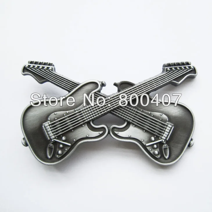 

Retail Distribute Original Crossed Double Guitars Belt Buckle BUCKLE-MU094AS Free Shipping