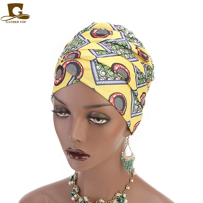 Turbante multiusos para mujer, diadema larga con estampado africano, pañuelo Extra musulmán para la cabeza, Hijab, novedad