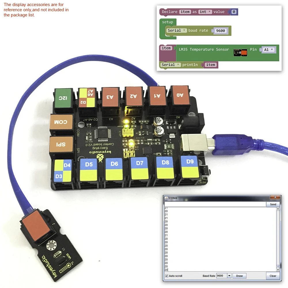 

New!Keyestudio EASY plug LM35 Temperature Sensor module for Arduino STEAM