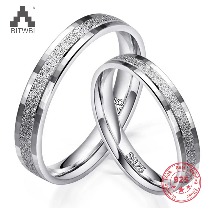 

100% 925 Sterling Silver Ring Fashion Charm Jewelry Unique Frosted Man Women Rings Couple Marriage Engagement Ring Holiday Gift