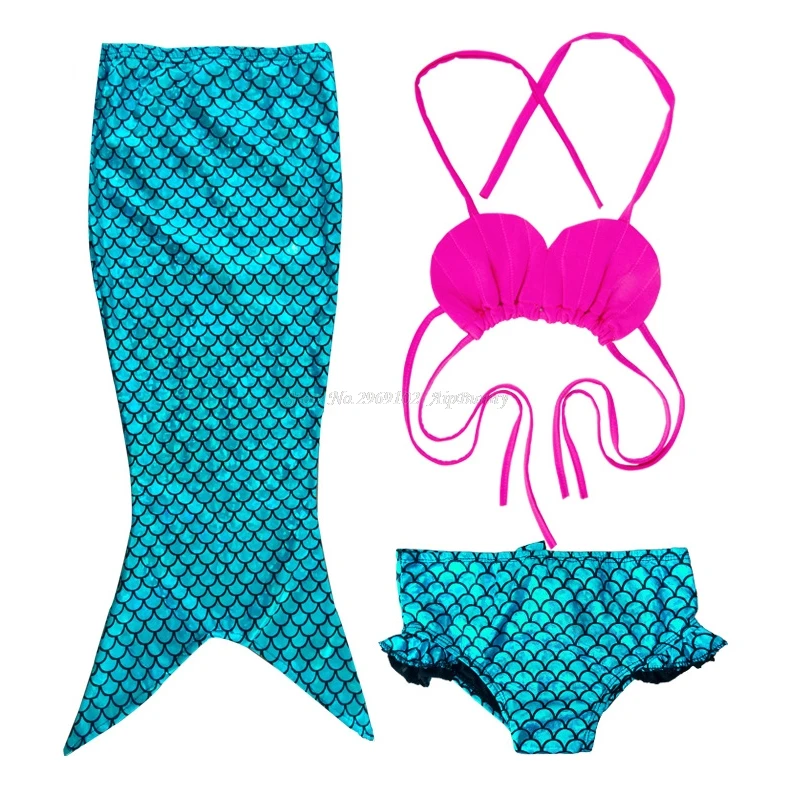 3 шт./комплект купальный костюм бикини с рыбьим хвостом для девочек 10 лет|set 3|set