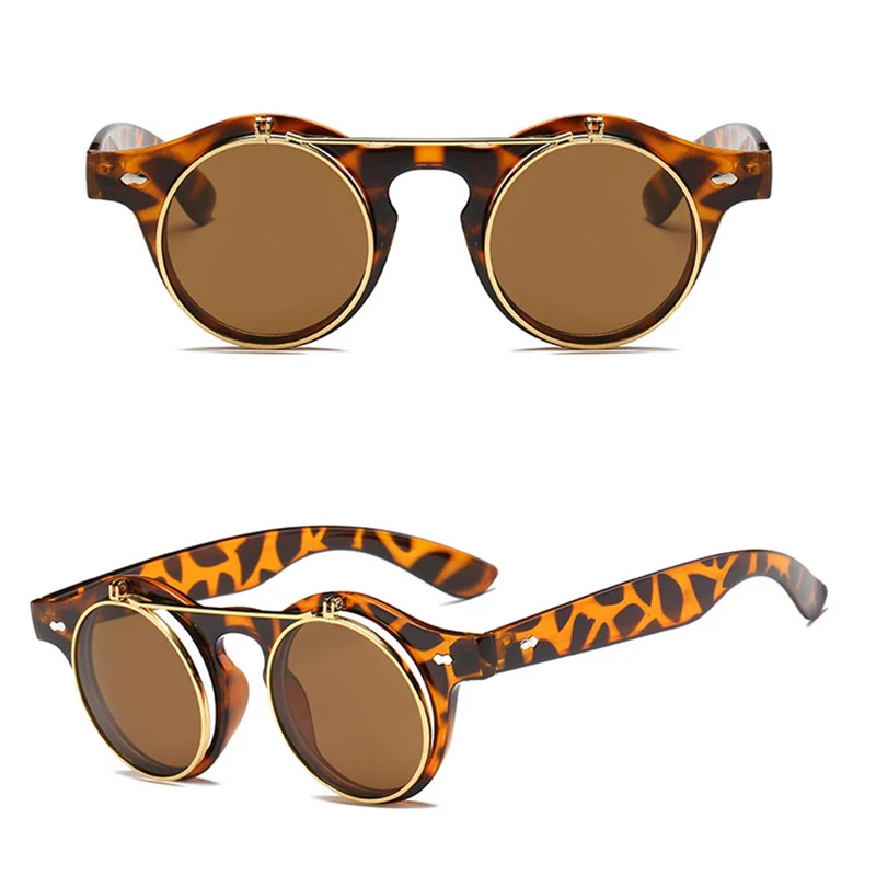 Мужские и женские солнцезащитные очки Oculos De Sol круглые винтажные двухслойные