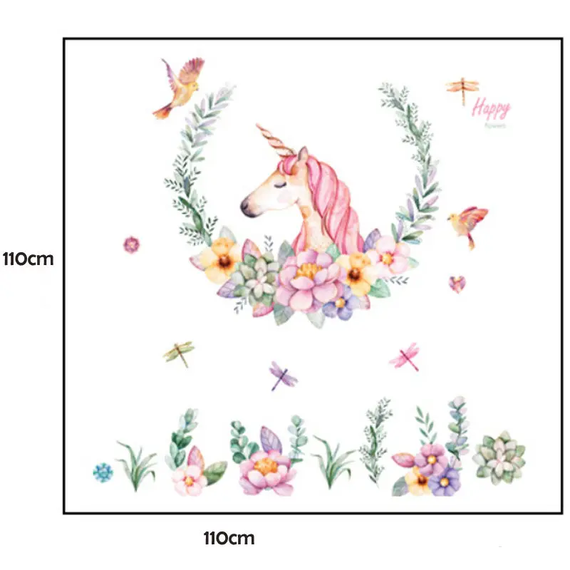 Babelin мелки наклейки единорога Спальня Гостиная диван фон декоративные обои ПВХ