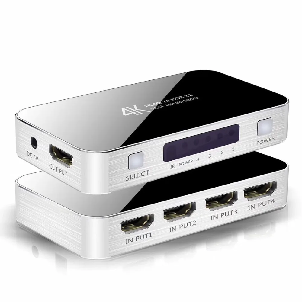 PUZHIJIE HDMI Switch 2 0 Switcher HDR 4K x 2K 4 в 1 out HDCP с ИК беспроводным пультом дистанционного