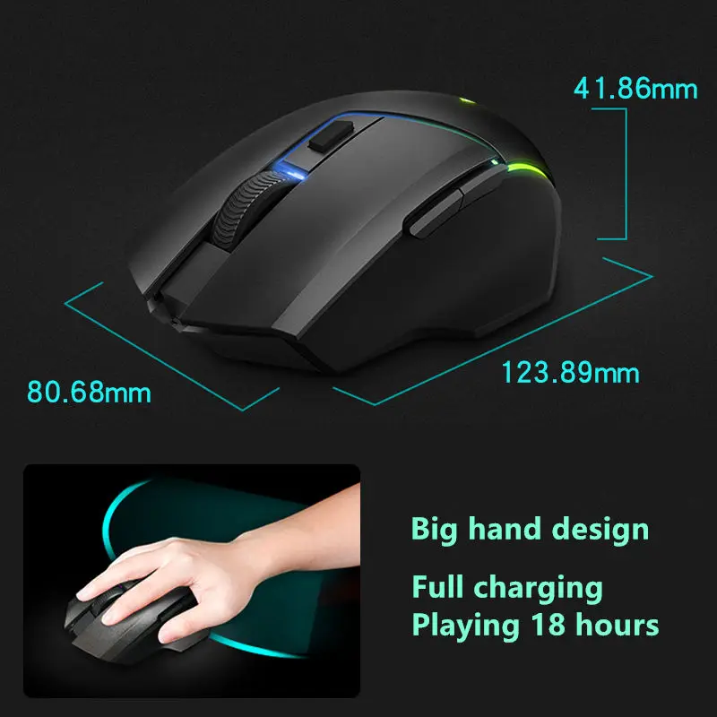 Rapoo Dual Model Gaming Mouse Wireless 5000 DPI 7 Buttons PUBG Computer Mouse Mice for FPS PC Laptop Gamer